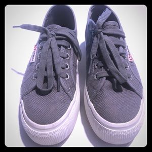 Grey platform sneakers